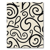 Black Swirl Abstract Cream Area Rug