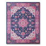 Navy Hot Pink Persian Area Rug