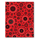 Vibrant Red Tribal Circle Motif Rug
