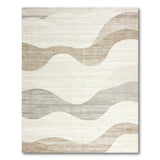 Beige and Neutral Serene Waves Beige Abstract Area Rug