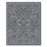 Geometric Modern Intricate Black White Geometric Maze Rug
