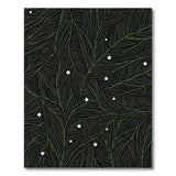 Green Leaf White Flower Black Area Rug