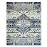 Heritage Tribal Navy Blue Heritage Tribal Geometric Area Rug