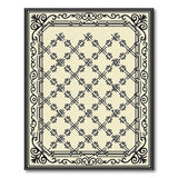 Ornate Ivory Lattice Geometric Area Rug