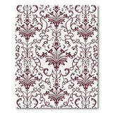 Vintage Maroon Damask Floral Area Rug