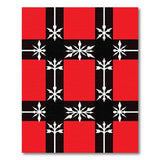 Bold Red Black Plaid Snowflake Area Rug