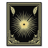 Art Deco Sunburst Black Gold Area Rug