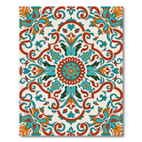 Teal Coral Medallion Southwestern Area Rug