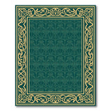 Emerald Green Ornate Fleur-de-Lis Area Rug