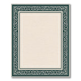 Beige Area Rug with Ornate Green Vine Border
