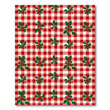 Red Gingham Holly Berry Area Rug