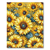 Floral Vintage Vibrant Sunflower Field Area Rug