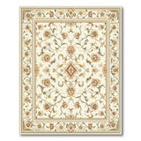 Ivory Gold Floral Persian Medallion Rug