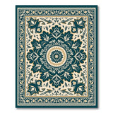 Teal Persian Medallion No. 13 Area Rug