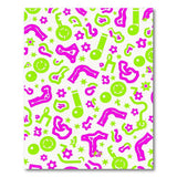 Whimsical Pink Green Cartoon Music Kids Rug