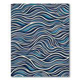 Blue and Teal Blue Teal Wavy Abstract Area Rug