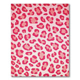 Pink Leopard Print Tufted Shag Area Rug