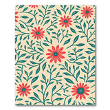 Vintage Red Daisy Floral Area Rug