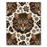 Tabby Cat Daisy Floral Pattern Area Rug
