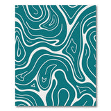Abstract Area Teal Fluid Wave Abstract Area Rug