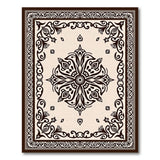 Traditional Persian Beige and Neutral Elegant Beige Persian Medallion Area Rug