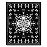 Black and White Mandala Ornate Black White Mandala Area Rug