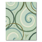 Swirling Teal Abstract Area Rug