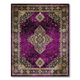 Purple Distressed Vintage Medallion Area Rug