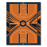 Basketball Court Area Rug - Vibrant Orange Geometric