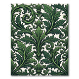 Ornate Green Acanthus Leaf Area Rug