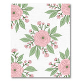 Blush Pink Rose Floral Pink Area Rug