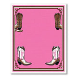 Pink Cowboy Boots Southwestern Area Rug