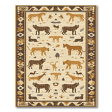 Southwestern African Big Cats Wildlife Rug