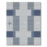 Coastal Beach Navy Starfish Coastal Area Rug
