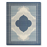 Navy Blue Moroccan Arch Area Rug