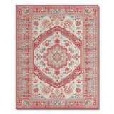 Red Traditional Persian Red Persian Medallion Area Rug