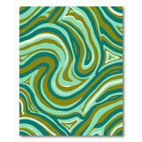 Teal Wave Abstract No. 7 Area Rug