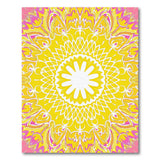 Vibrant Pink Golden Mandala Area Rug