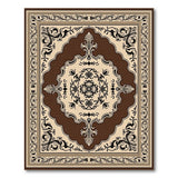 Ornate Beige Brown Traditional Persian Area Rug