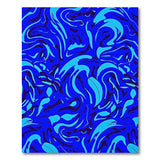 Swirling Blue Marble Abstract Area Rug