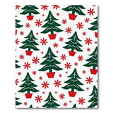 Festive Christmas Tree Poinsettia Pattern Rug