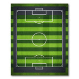 Geometric Modern Soccer Field Green Area Rug