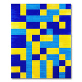 Geometric Modern Bold Blue Yellow Geometric Area Rug