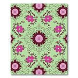 Mint Green Pink Starburst Floral Area Rug