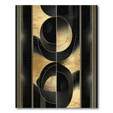 Black and Gold Geometric Abstract Area Rug