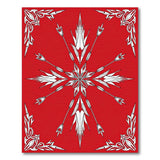 Bold Red Tribal Flame Burst Area Rug