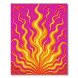Vibrant Pink Flame Abstract Area Rug