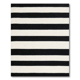 Bold Black White Striped Woven No. 3 Area Rug