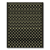 Geometric Gold on Black Area Rug