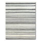 Striped Black White Striped Woven Area Rug